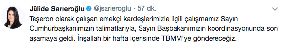 Çalışma Bakanı Sarıeroğlu: Taşeron düzenlemesi haftaya Meclis'e gönderilecek